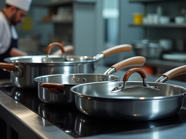 Commercial cookware set with heavy-duty forged aluminum